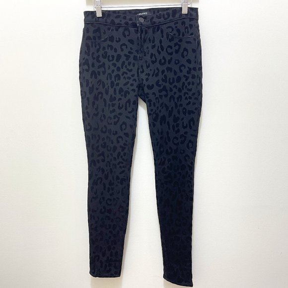 J BRAND Blackcat Velvet Animal Print Skinny Jeans sz 28 - Picture 3 of 11